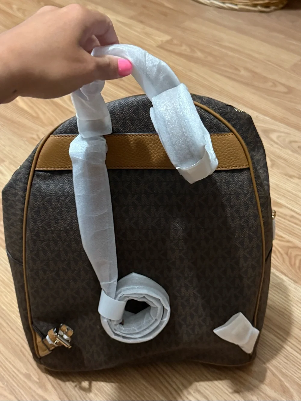 Michael Kors Brown Large Signature MK Backpack